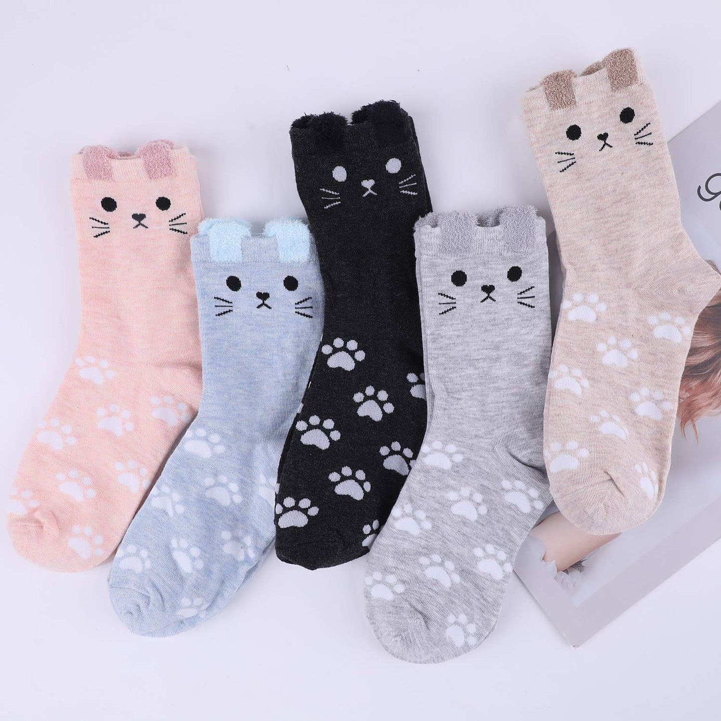 Jeasona Cute Cat Gifts for Women Animal Cat Socks Wife Mom Girlfriend Daughter
