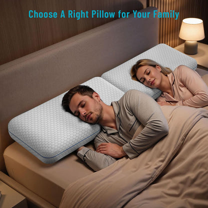 CushyOasis Memory Foam Pillows for Sleeping, Firm Bed Pillow, Standard Size