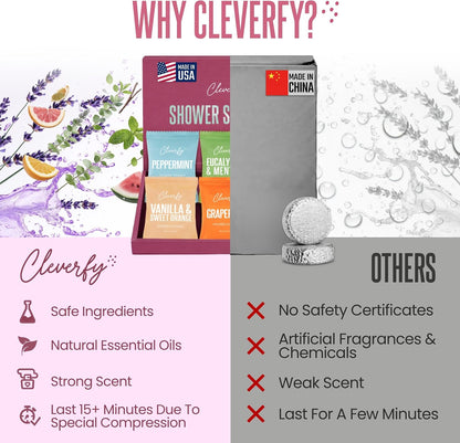 Cleverfy Shower Steamers Aromatherapy Gifts for Women and Men, 18 Tablets