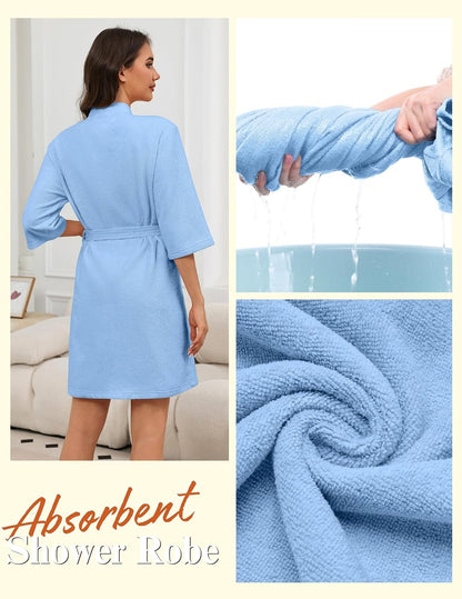 Ekouaer Towel Robe for Women Terry Cloth Robes for Women Absorbent Bathrobe