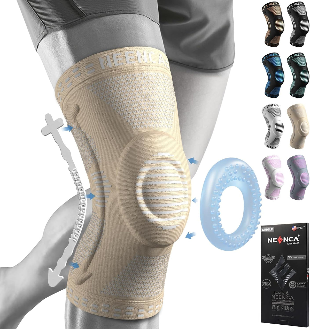 NEENCA Professional Knee Brace, Medical Knee Support for Women & Men Relief