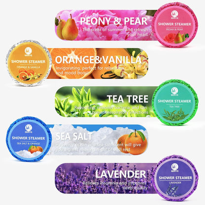 MR MIRYE Shower Steamers Aromatherapy - 20 Pack Shower Bombs Aromatherapy Birthday Gifts for Women, Organic Watermelon, Orange & Vanilla, Sea Salt & Orange, Rose, Tea Tree, Gift for Women