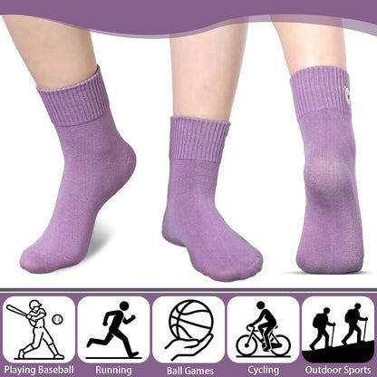 Eurzom 10 Pairs Socks Womens Crew Elastic Ankle Length Cotton Socks Aesthetic Cute Lightweight Low Cut Gifts for Women - Colors A