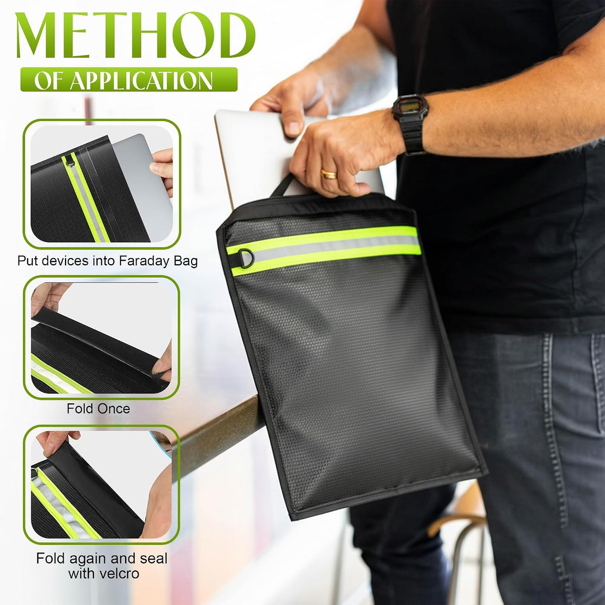 Large Faraday Bag for Laptop & Tablets, 16.9 x 15 Inches EMP Proof