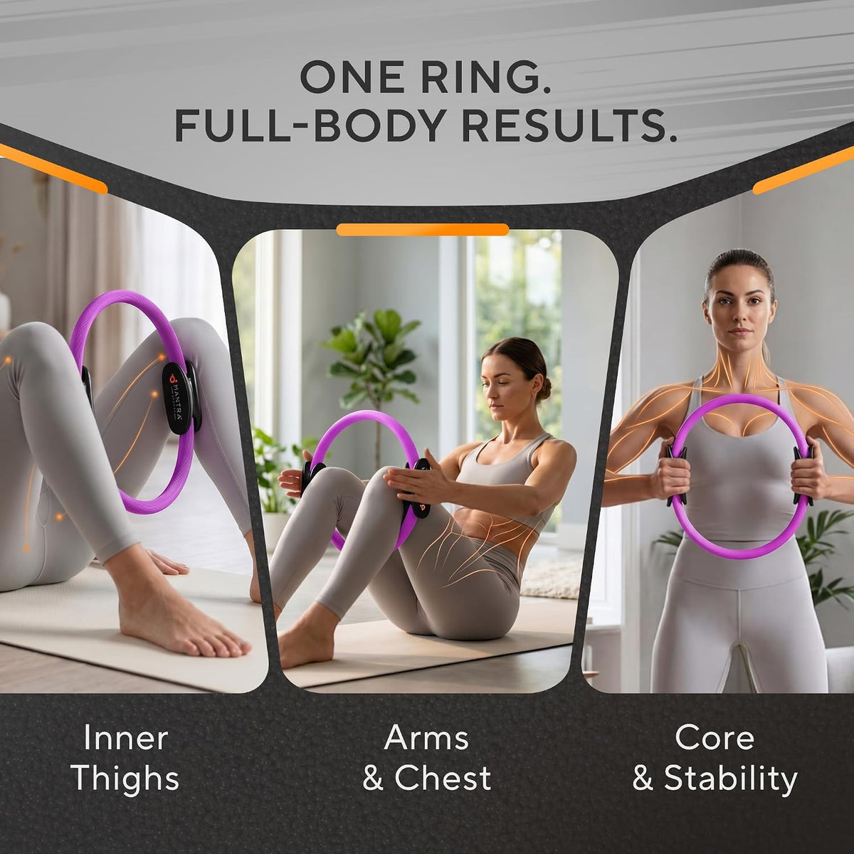 Pilates Ring Circle, Magic Circle Pilates Ring, Inner Thigh Exercise Equipment, Fitness Rings for Women, Thigh Master Inner Thigh Exerciser, Yoga Ring Pilates Equipment for Home Workouts