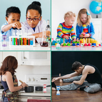 Sand Timer for Kids 6 Pack Colorful Hourglass 1min 2mins 5mins 10mins 15mins 30mins Sand Clock Timer for Classroom, Games and Kids Room