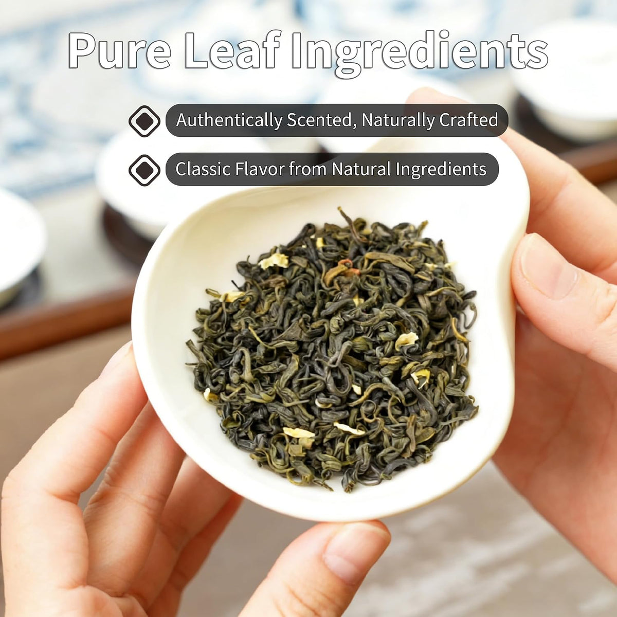 Choteaweis Chinese Jasmine Green Tea Loose Leaf Pure Leaves in Iron Can Green Tea | 100% Natural with No Artificial Additives | 7.05 Ounce (200g)