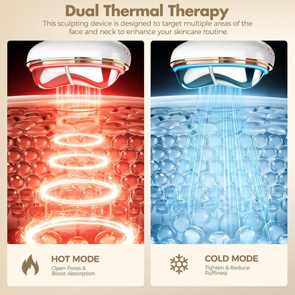 Red Light Therapy for Face, Electric Gua Sha Facial Massager, Microcurrent Facial Device for Tightening & Lifting, Warm Compress for Better Skincare Absorption & Cold Compress for Depuffing
