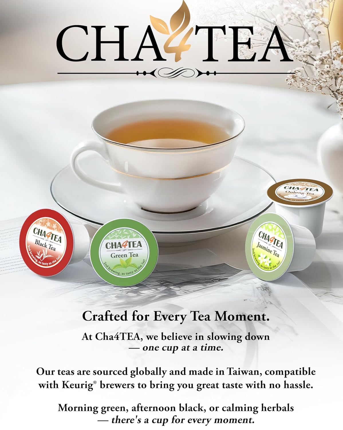 Cha4TEA 36-Count Cinnamon Orange Spice Black Tea Pod Compatible with Keurig