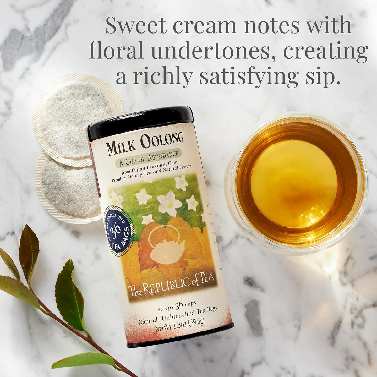 The Republic of Tea Milk Oolong Tea, Naturally Caffeinated, 36 Count