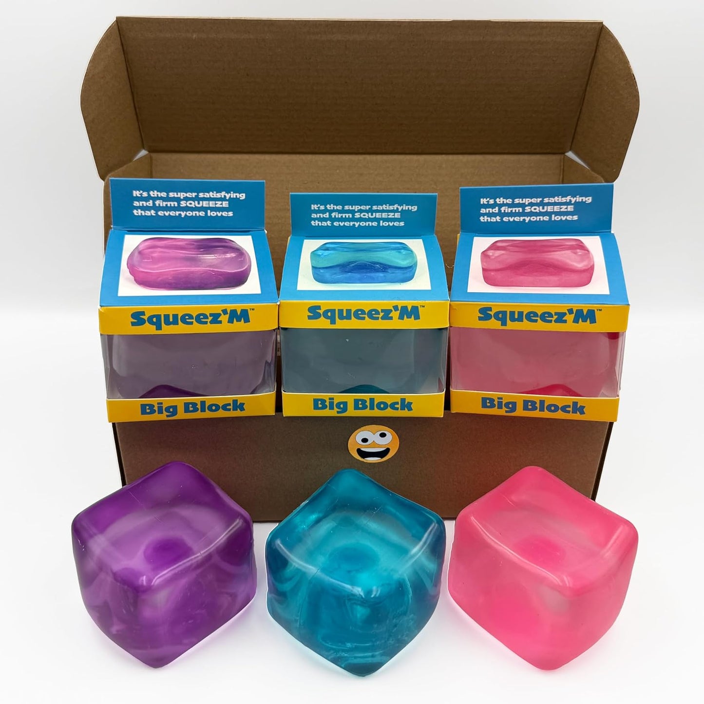 Premium Original Big Block Squeez'M Cube – 35% Larger Than The Standard Squishy Cube, Sensory Fidget Toy for Kids & Adults, Stress Relief, Focus & Play – Durable, Gift-Ready – ASTM Certified 3+