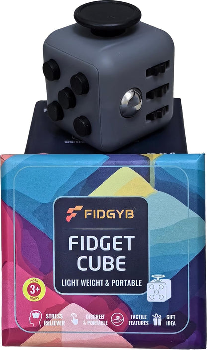 Cube Fidget Stress Relief Toy for Adults & Kids, Smooth, Quiet Sensory Toy for Anxiety, Focus & ADHD Idea[Black_Green]