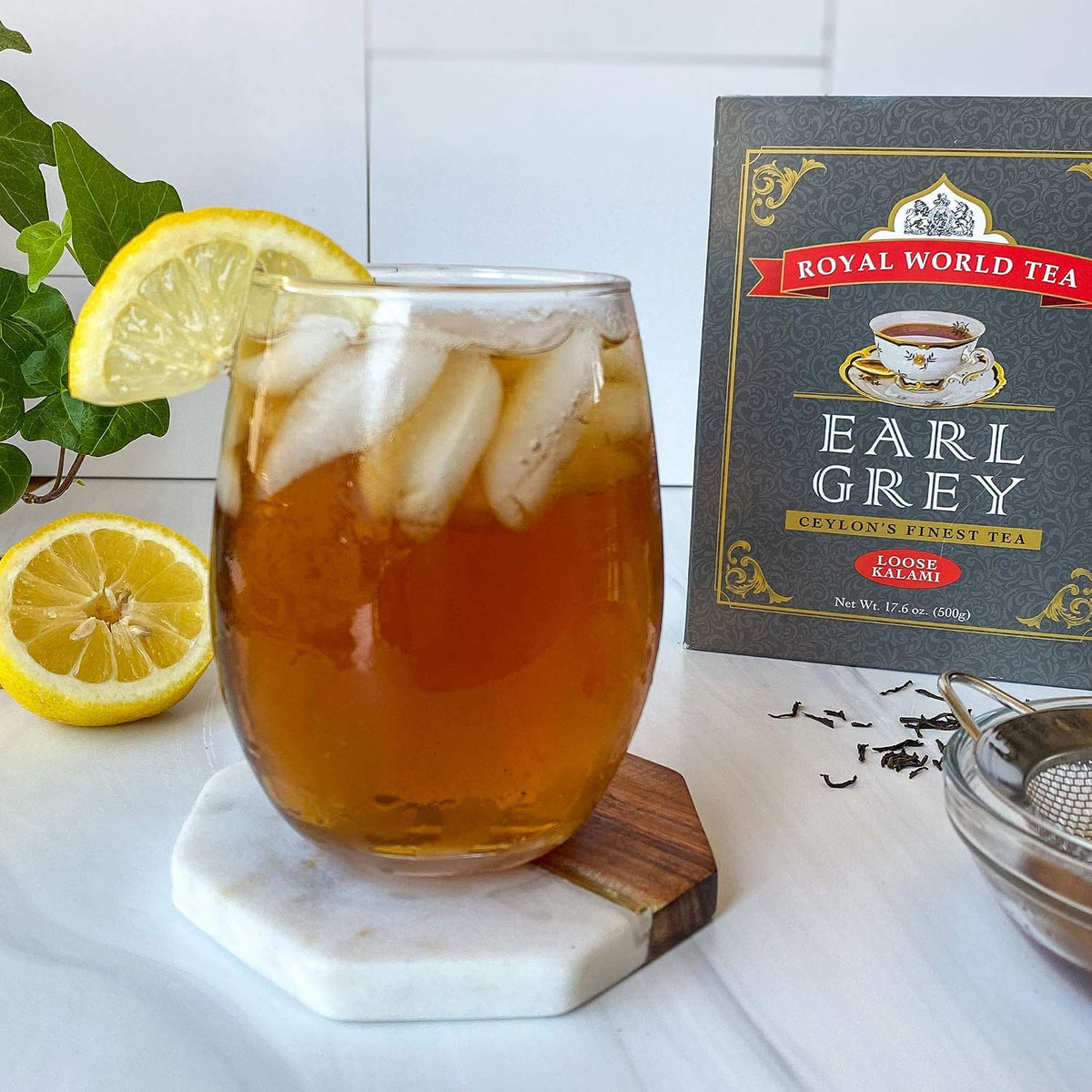 Royal World Loose Leaf Earl Grey Tea - Ceylon Black Tea Blend, 17.6 oz
