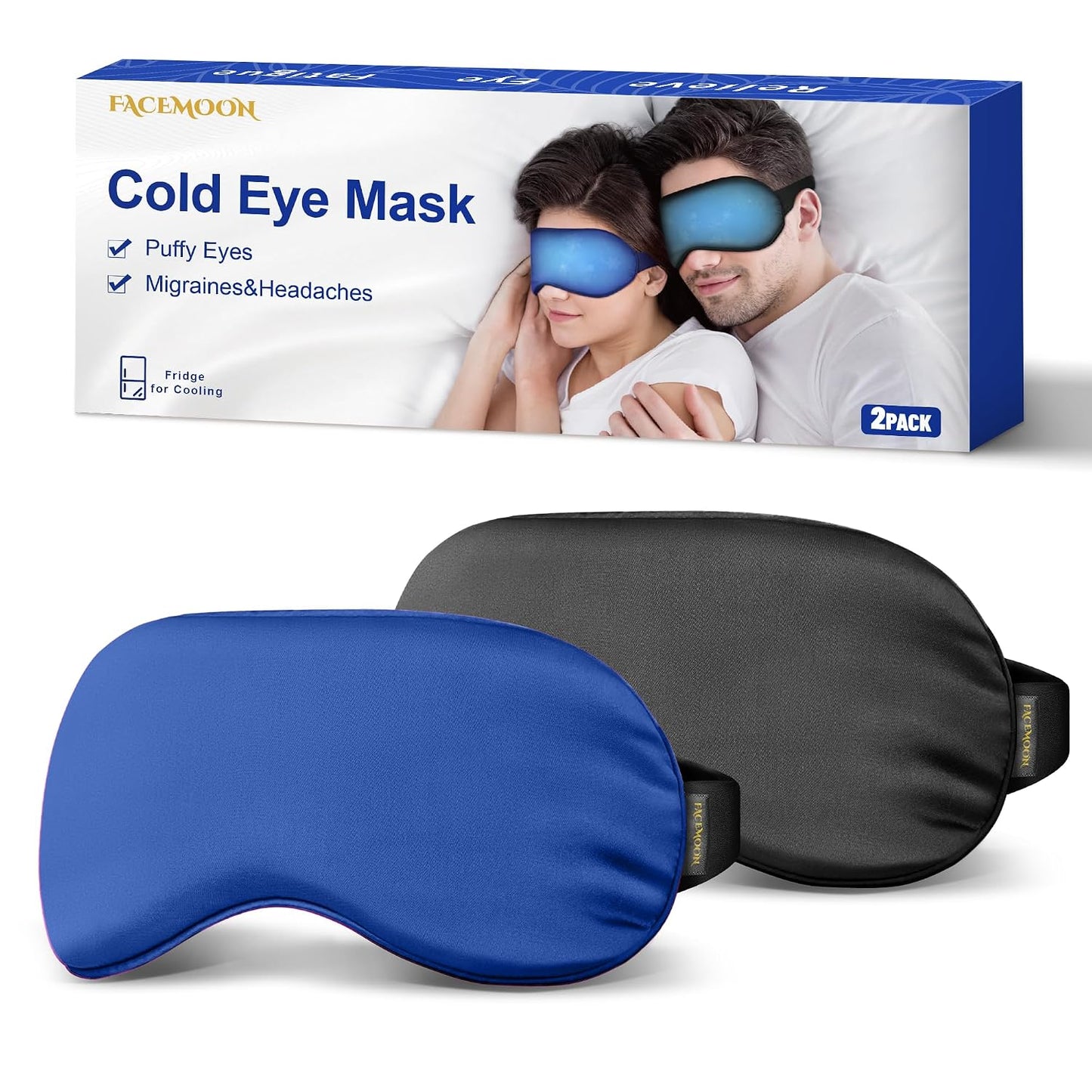Cooling Eye Mask for Puffy Eyes: Fsa Eligible ltems Hsa, Migraines Headache Fast Relief After Surgery Care Cold Compress, Reusable Face Ice Pack Gel for Dark Circles, Gentle Weighted Sleep Mask Purple
