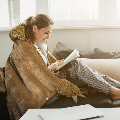 Penguin Wearable Hooded Blanket for Adults – Super Soft Warm Cozy Plush Flannel Fleece & Sherpa Hoodie Throw Cloak Wrap - Penguin Gifts for Women Adults Girls and Kids