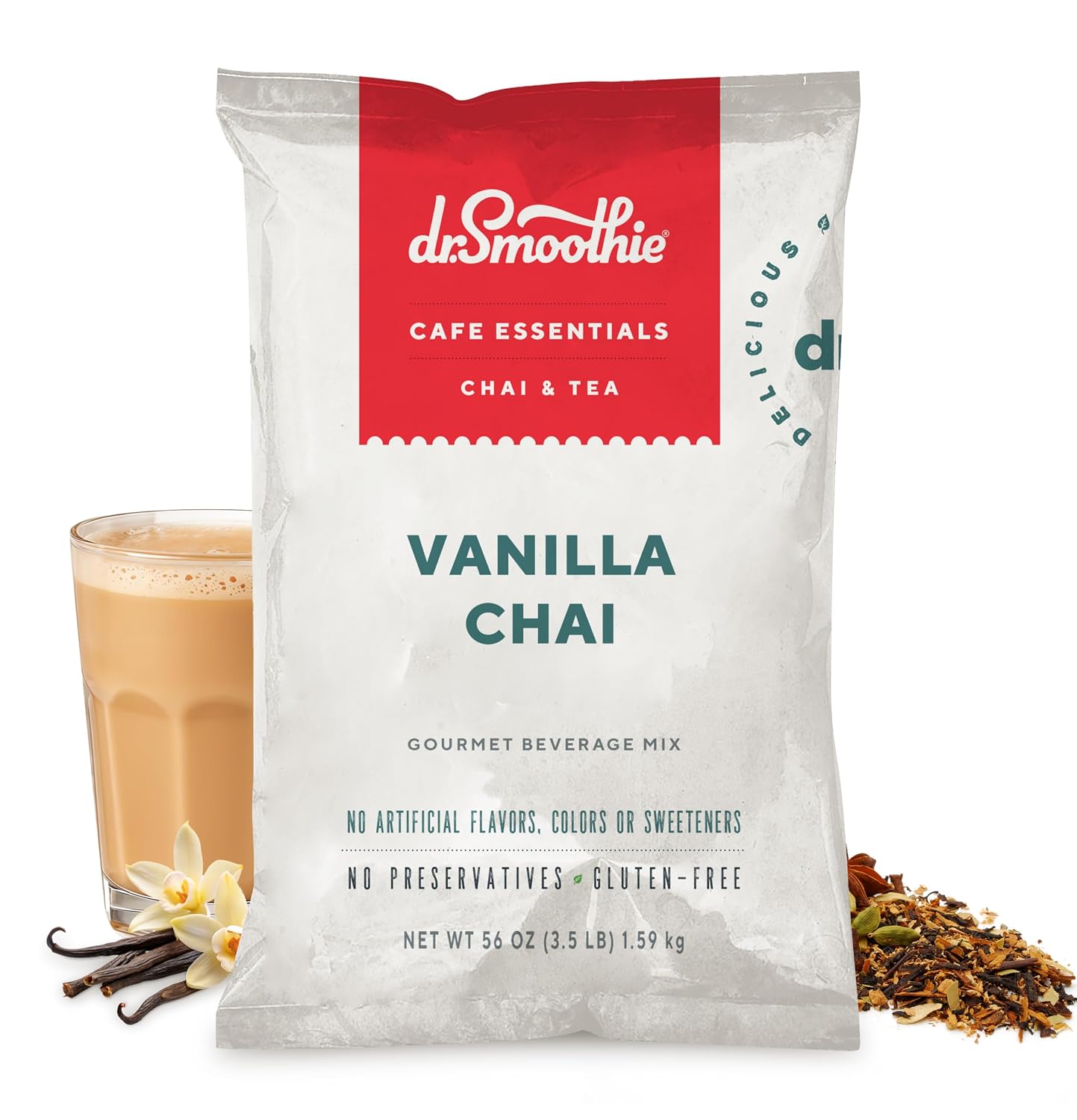 Café Essentials Matcha Green Tea Latte Frappe Mix – No Artificial Colors, Flavors, or Sweeteners – Shelf Stable – 51mg of Caffeine – Great for Hot, Iced, & Frozen Frappes (3.5 lb Bag, 30 Servings)