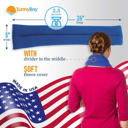 SunnyBay Lavender Microwave Heating Pad, 26" Long Microwavable Neck Wrap & Heat Pack for Moist Hot Therapy, Heated Neck Warmer for Neck, Shoulder & Back Pain Relief, Flaxseed Filling, 26x6, Purple