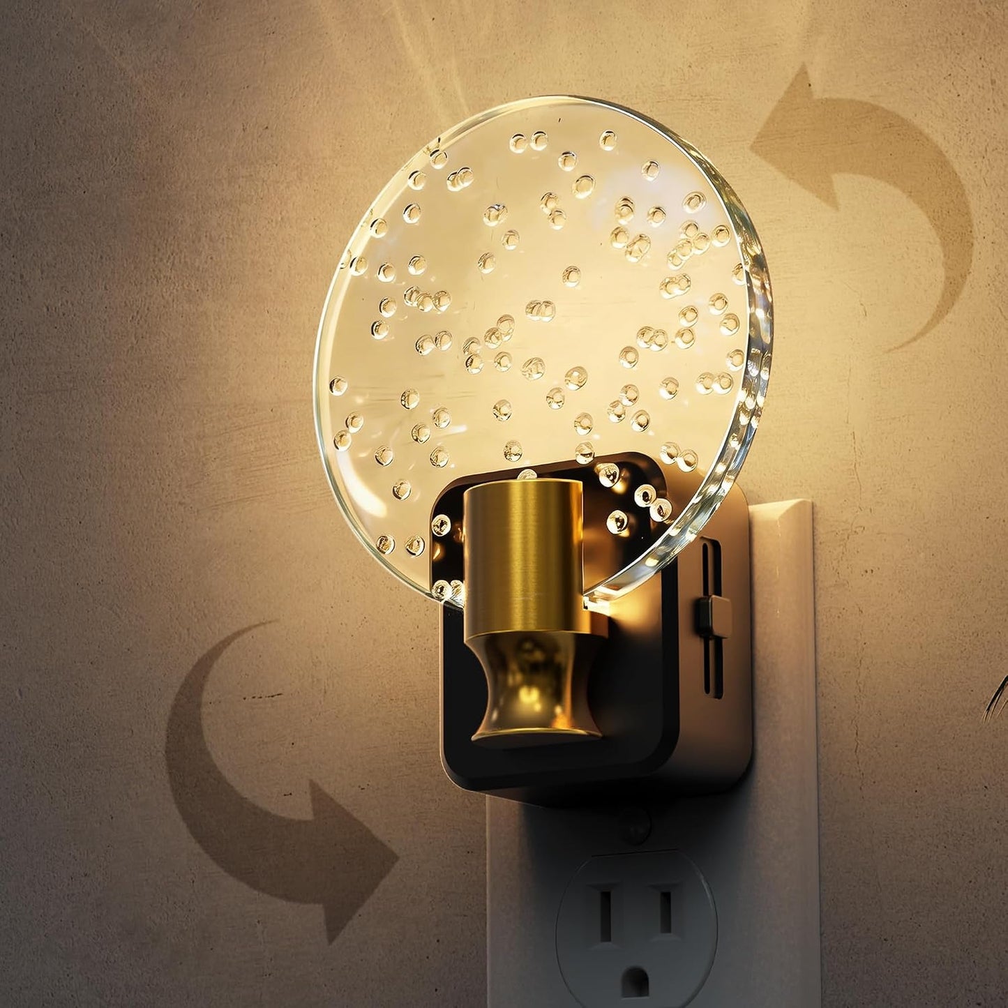 L LOHAS LED Night Lights Plug into wall, Amber Night Light with Adjustable Brightness, Plug in NightLight with Auto Light Sensor, Wall Sconce-Style Design Night Light for Bathroom,Hallway, 2 Pack