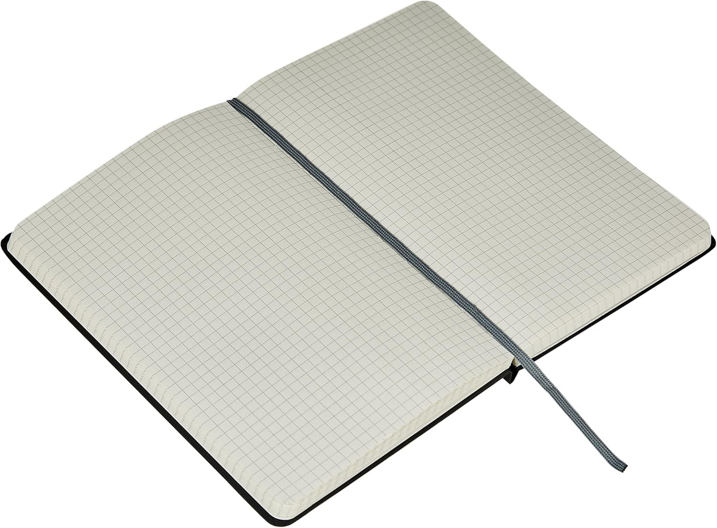 Amazon Basics Classic Lined Writing Notebook for Note Taking and Journaling, Hardcover with Elastic Closure, 240 Pages, 5" x 8.25", Black