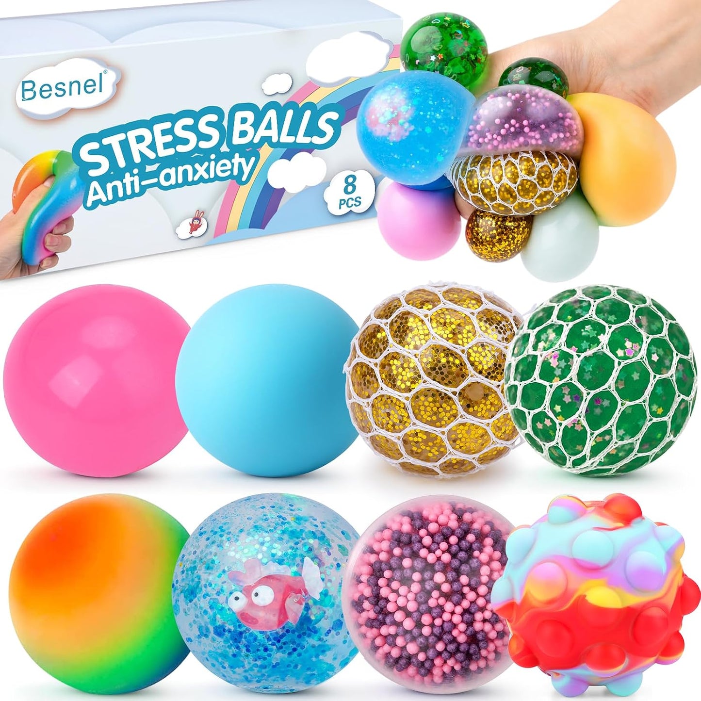 36 Pack Stress Balls, Squishy Balls, Squishy Fidget Stress Relief