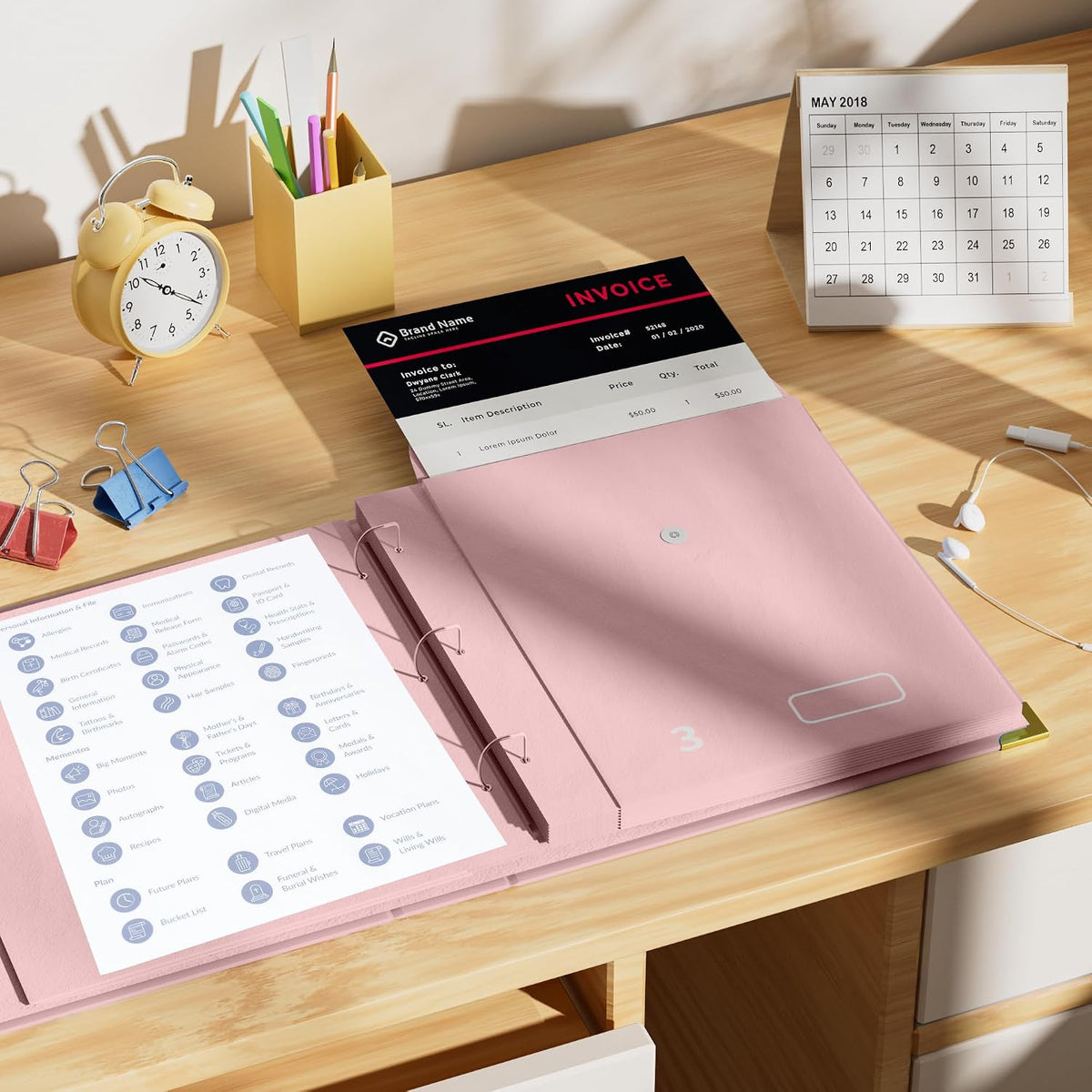 Important Document Organizer – Emergency File Folder Protect Your Family’s Legacy with 3-Ring and Label Pockets, Perfect for Home Office Filing and Gift Giving on Special Occasions