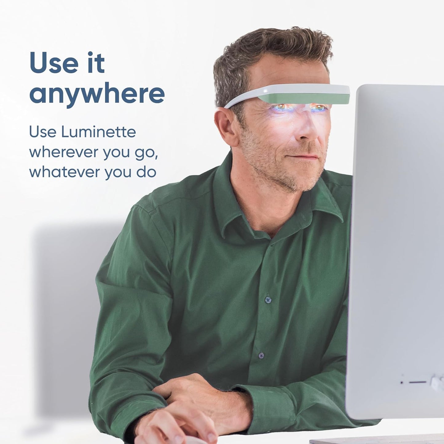 Luminette 3 Light Therapy Glasses - Wearable Light Therapy Lamp - Natural Relief for Sleep Problems, Seasonal Mood Disorders & Jet lag - Portable Daylight Lamp - 300,000 Satisfied Users (Blue)