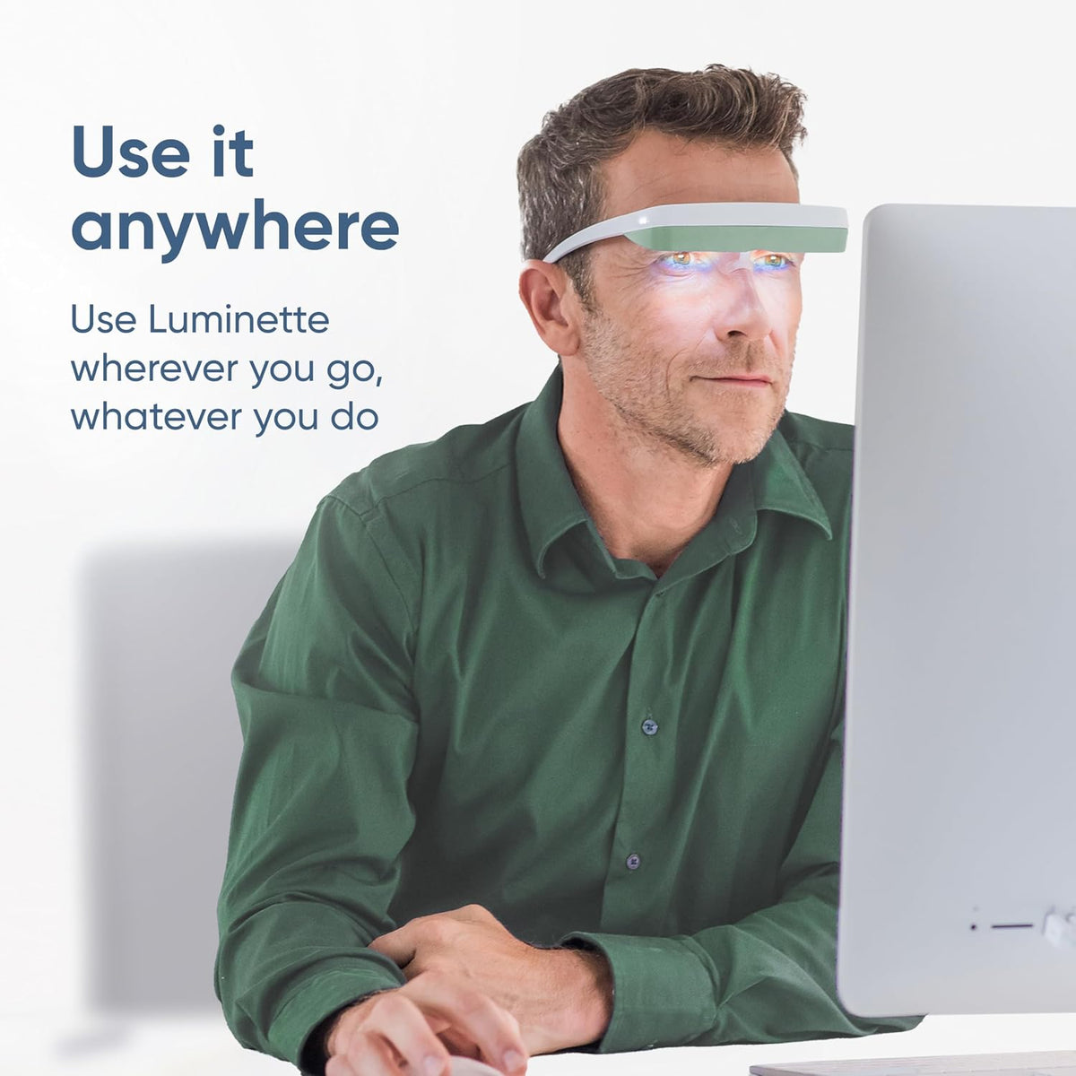 luminette 3 Light Therapy Glasses - Wearable Light Therapy Lamp - Natural Relief for Sleep Problems, Seasonal Mood Disorders & Jet lag - Portable Daylight Lamp (Blue)