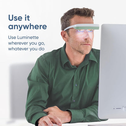luminette 3 Light Therapy Glasses - Wearable Light Therapy Lamp - Natural Relief for Sleep Problems, Seasonal Mood Disorders & Jet lag - Portable Daylight Lamp (Blue)