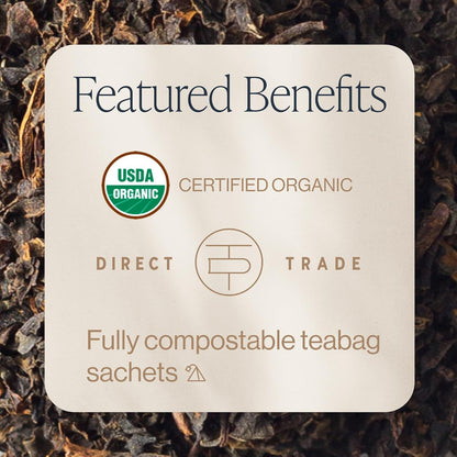 Rishi Tea English Breakfast Organic Black Tea Bags, Caffeinated, 50ct
