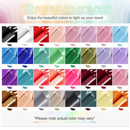 JODSONE Gel Nail Polish Kit 60 PCS with U V Light Soak off Base Top Coat 55 Shine Colors Gel Nail Kit Bright and Dark Brown Wine Red Series Manicure Set for Women and Girls