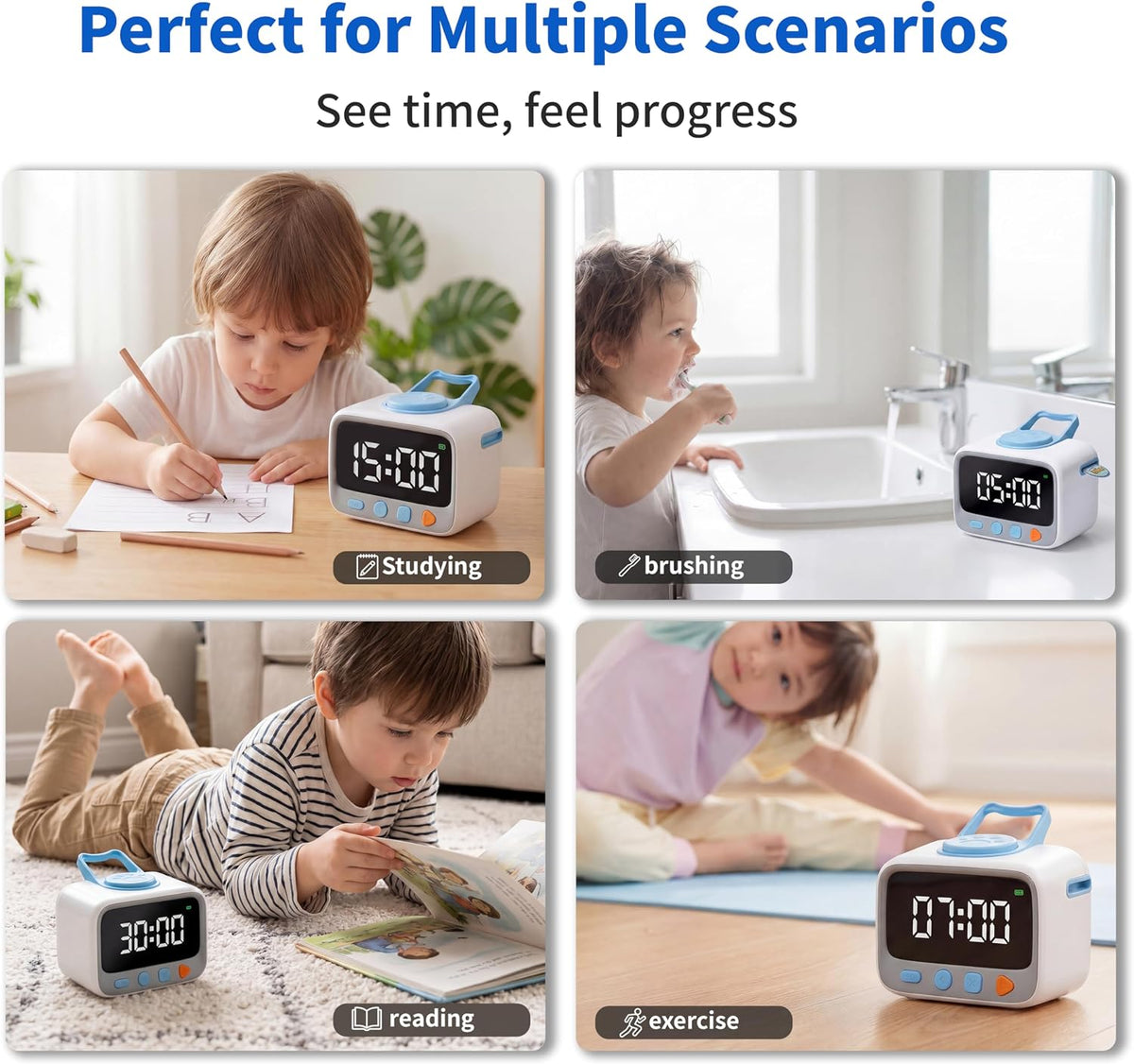Sticker Timer Visual Countdown Timer with 200 Medal Reward Stickers for Kids Rewards, Rechargeable Digital Timer for ADHD Focus, Classroom & Homeschool Tool