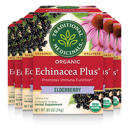 Traditional Medicinals Organic Echinacea Plus Elderberry, 96 Tea Bags