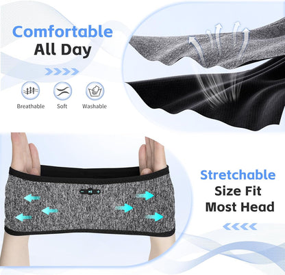Sleep Headphones Bluetooth 6.0 Headband, 20H Playtime Headband Headphones with HD Stereo Speakers, Sports Wireless Earphones for Side Sleepers Workout Yoga Travel Meditation, Gifts for Women Men