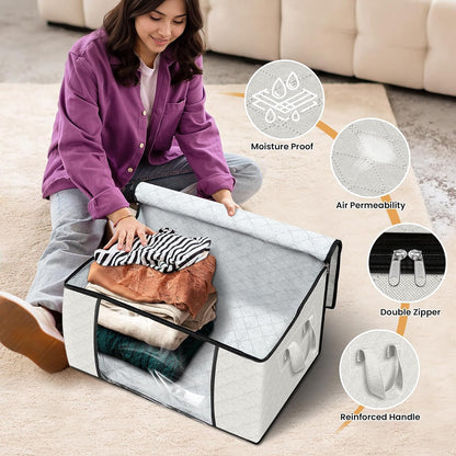 Fab totes Storage Bags for Clothes Blanket Storage Bins with Lids