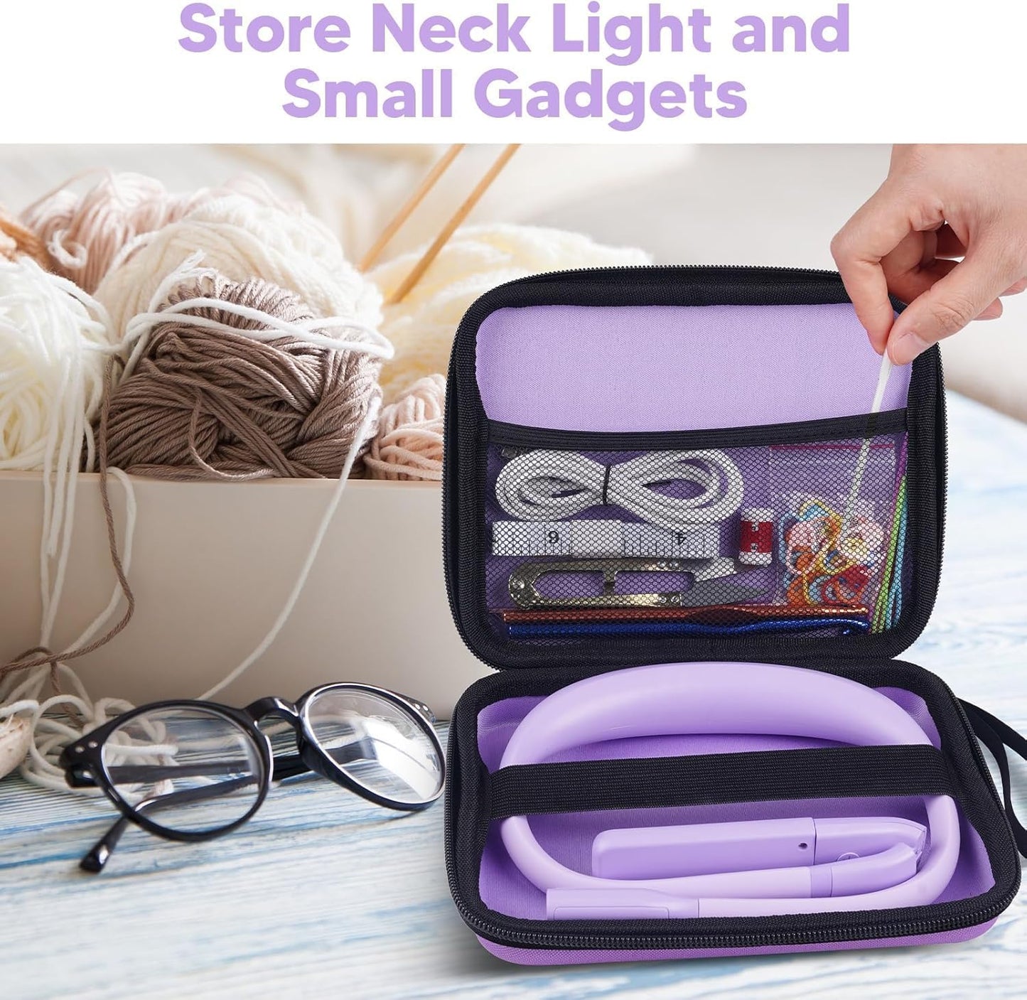 Neck Reading Light Book Lovers Gifts, Rechargeable 80Hrs Eye-friendly 3 Colors & Stepless Dimming Book Light for Reading, Christmas Stocking Stuffers for Men Women Camping Knitting Crochet Accessories