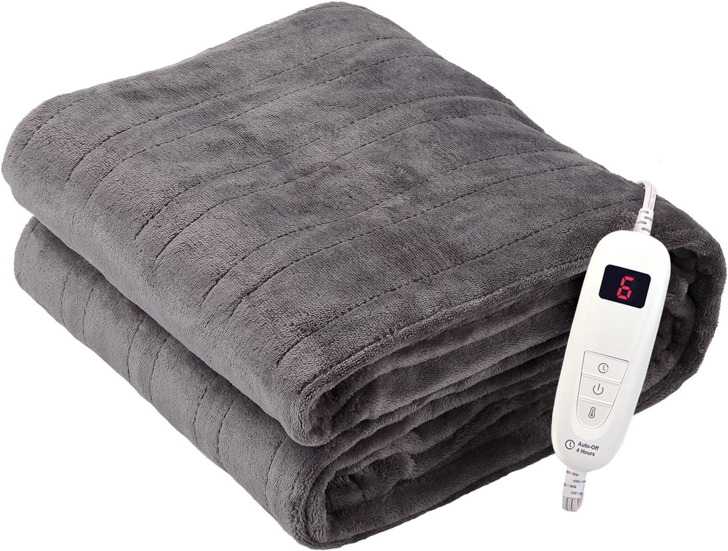 Tefici Heated Blanket Throw 50"x60", Ultra Soft 2-Layer Flannel Electric Blanket, for Home Office Sofa,3 Heat Settings, 4H Auto Off, ETL FCC Certified, Overheat Protection, Machine Washable, Camel