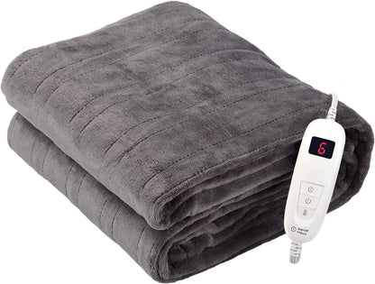 Tefici Heated Blanket Throw 50"x60", Ultra Soft 2-Layer Flannel Electric Blanket, for Home Office Sofa,3 Heat Settings, 4H Auto Off, ETL FCC Certified, Overheat Protection, Machine Washable, Camel