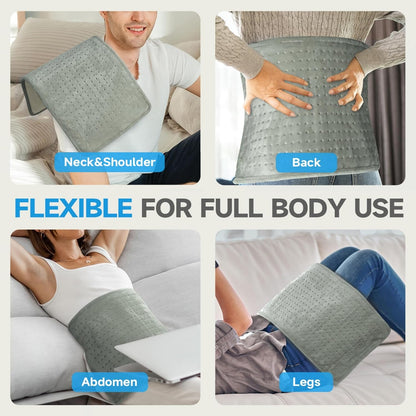 GOTCOZY Heating Pad 12"x24" for Back Pain Relief & Cramps(Rose)