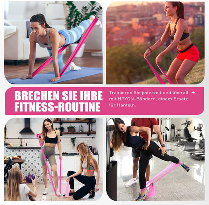 HPYGN 3 Levels Non-Latex Exercise Bands for Physical Therapy & Yoga, Professional Resistance Bands Set for Working Out, Strength Training, Pilates & Rehab, TPE Elastic Stretch Bands for Seniors, Women