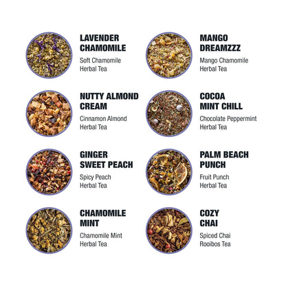 Tiesta Tea 8 Herbal & Rooibos Sampler Dry Flight Set 8 Pouches