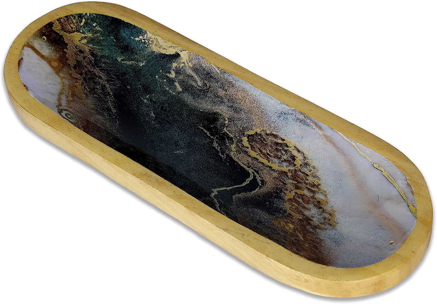 Bless-International Traditional-Handmade-Tray-Burner Wooden-Trat-Incense-Stick-Holder Ash-Catcher-Stand for-Aromatherapy-Meditation-Yoga 11x4x1.22 Inches (Wooden Tray)