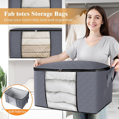 Fab totes Storage Bags for Clothes Blanket Storage Bins with Lids