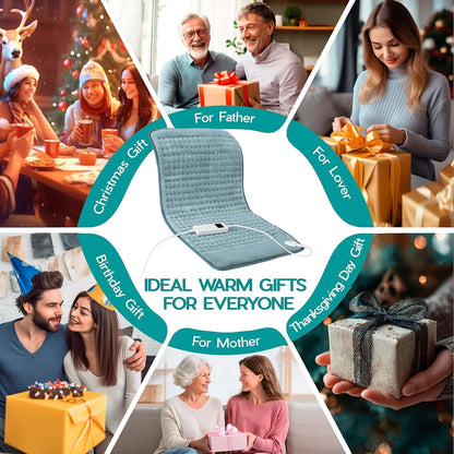 Heating Pad for Period Cramps, Heating Pad for Back/Neck/Shoulder Muscle Pain, 6 Heating & 4 Timer Setting, Auto Shut Off, Dry/Moist Heat & Machine Washable, Birthday Christma s Gifts for Women Mom