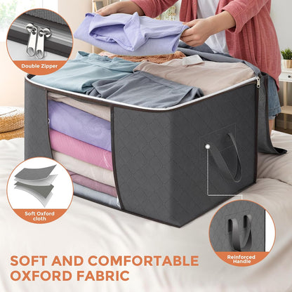 90L Large Storage Bags, Clothes Storage Bins Closet Organizers