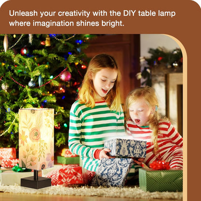 aooshine Small Table Lamp for Bedroom - Bedside Lamps for Nightstand, Minimalist Night Stand Light Lamp with Square Fabric Shade, Desk Reading Lamp for Kids Room Living Room Office Dorm
