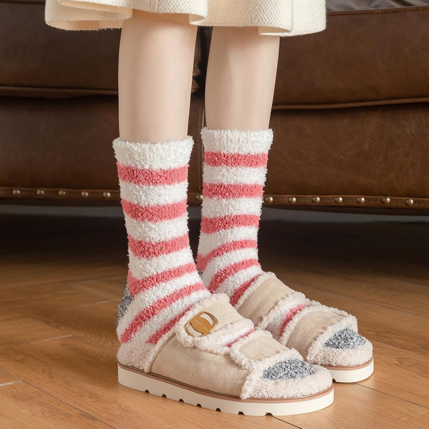 Premillow Womens Fuzzy Socks Fluffy Socks Women Winter Cozy Sock Warm Slipper Home Sleeping Sock for Women