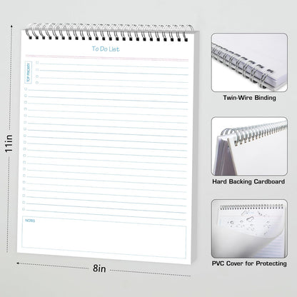 to Do List Notepad 3pcs/Set - Daily Planner Notepad Undated 60 Sheets Tear Off, 5.5" x 8.3" Planning Pad Checklist Productivity Note Pad for Work and Personal Organized