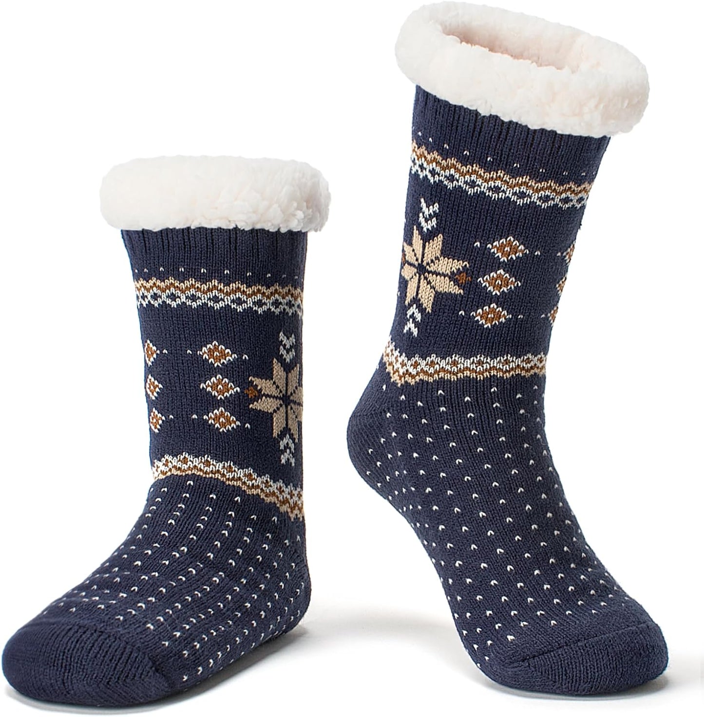 Cozylook Fuzzy Slipper Socks for Women with Grips Warm Cozy Soft Non-Slip Winter Socks Cozy Gift Idea
