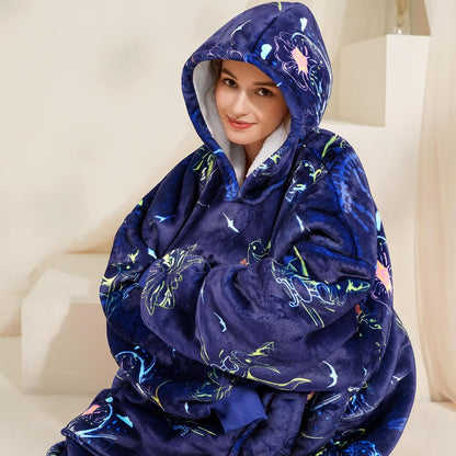 Narecte Cozy Oversized Blanket Hoodie Wearable Blanket Adults Soft Hooded Blanket Hoodie Birthday Gifts for Women Christmas - Colors B