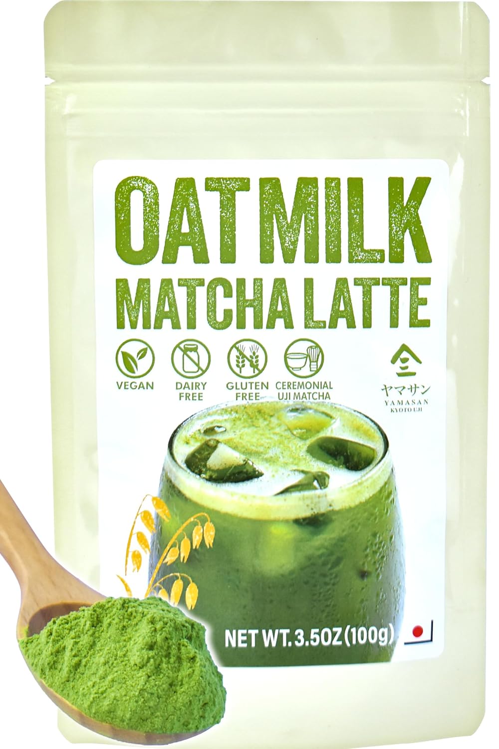 YAMASAN KYOTO UJI Oat Milk Matcha Latte Instant Mix Vegan 3.5oz